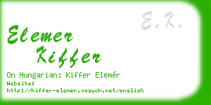 elemer kiffer business card