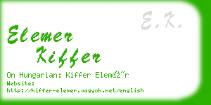 elemer kiffer business card